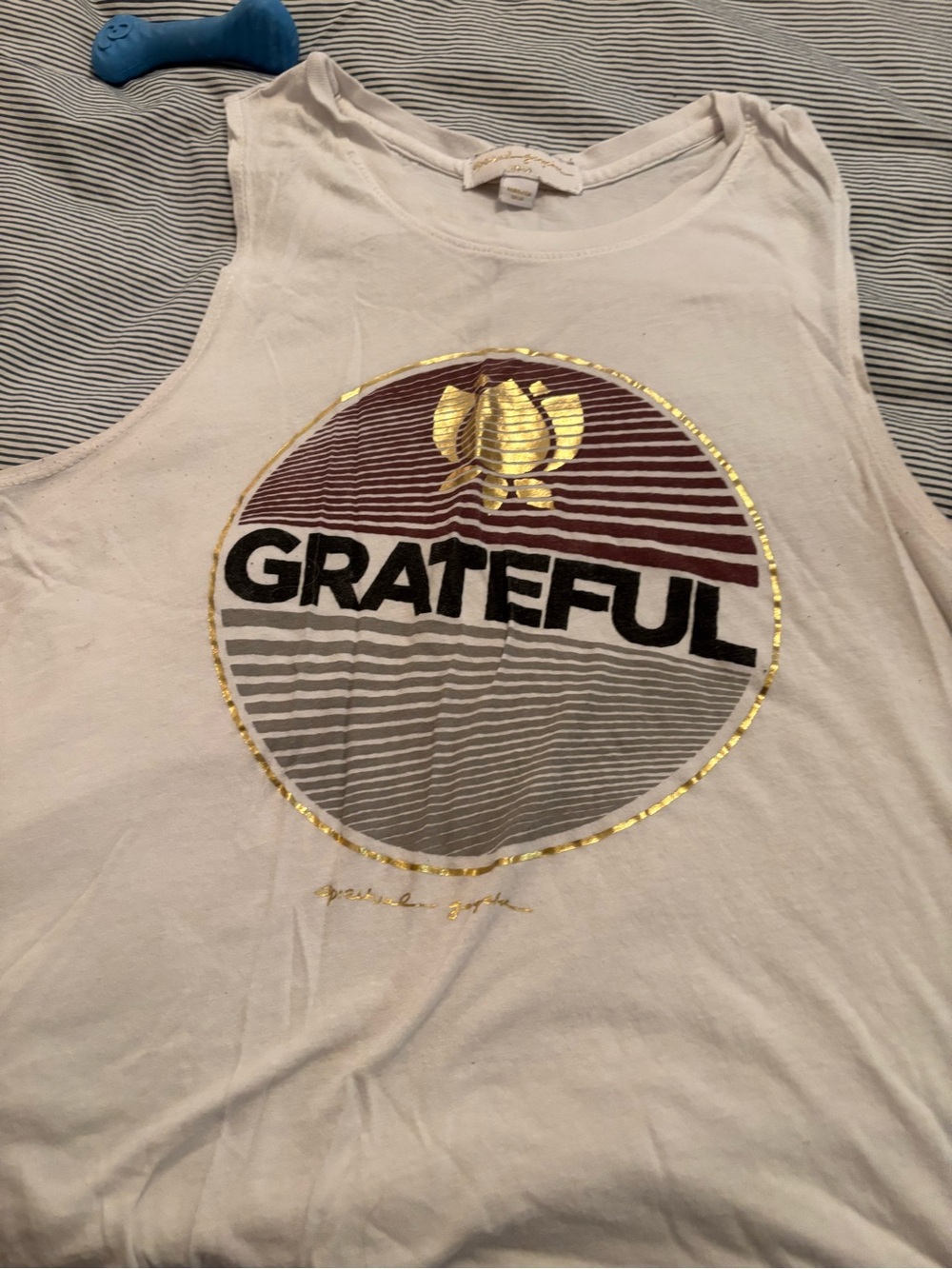 Spiritual Gangster White Tank with Maroon and Gold Graphic